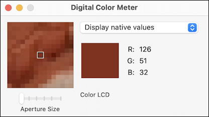 macos 11 big sur - digital color meter utility - basic