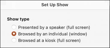 mac powerpoint slide show - in window not fullscreen
