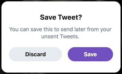 twitter tweet - save tweet as draft