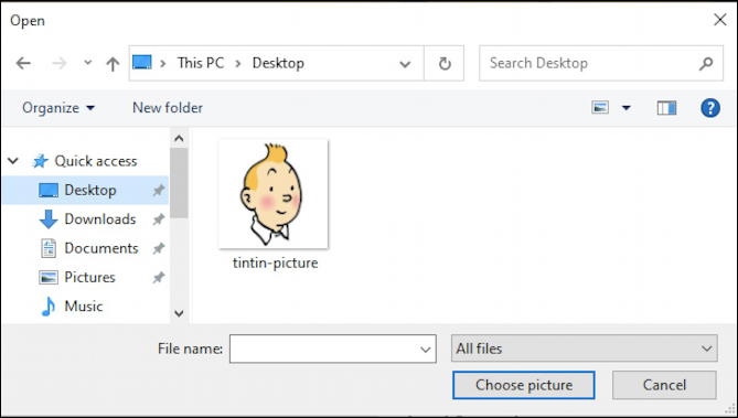 win10 choose new account profile photo pic picture