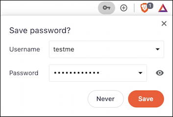 brave browser: save password?