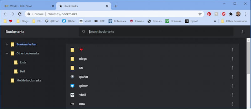 google chrome - export bookmarks - manager