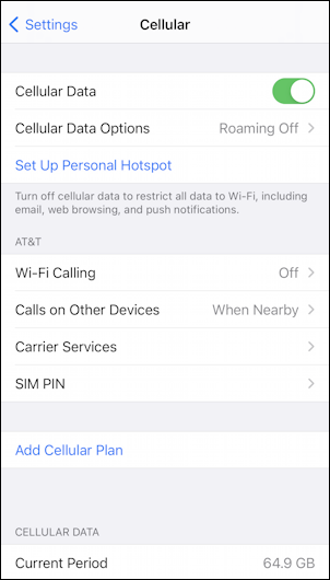 enable wifi calling at&t iphone - cellular settings