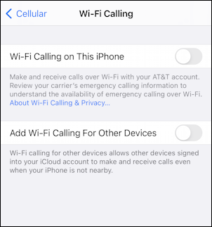 enable wifi calling at&t iphone - details