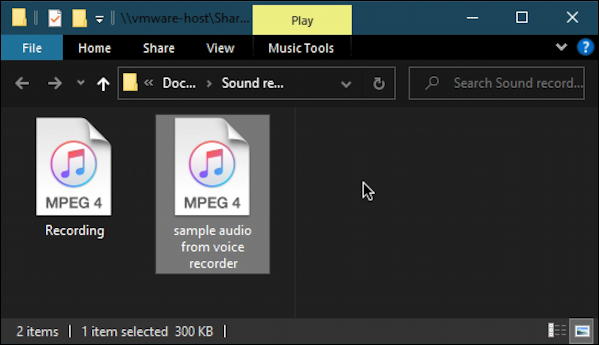 win10 voice recorder - file location m4a audio files