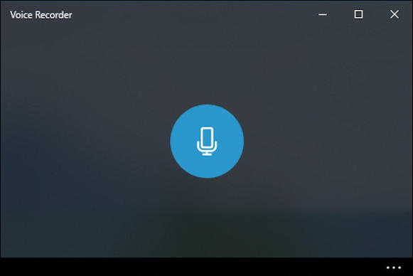 win10 voice recorder - main screen