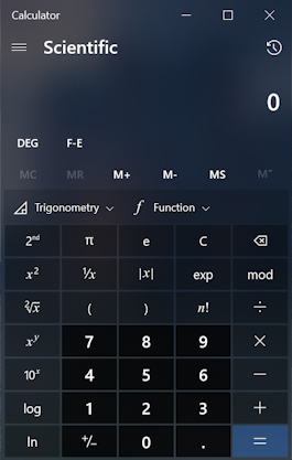 win10 pc calculator app program - scientific calculator