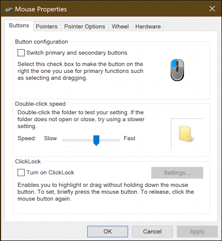 old windows mouse settings options preferences - general