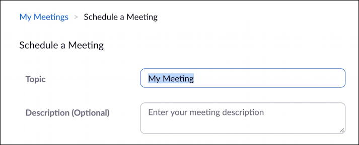 zoom - schedule a meeting