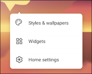 android 10 - home screen context menu - home settings