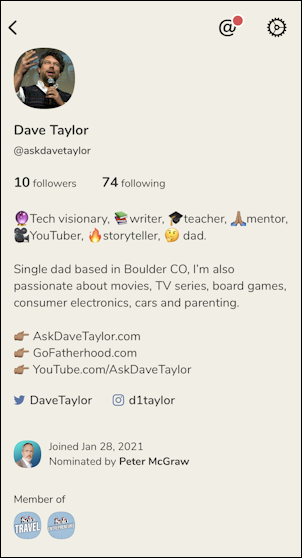 ask dave taylor clubhouse profile