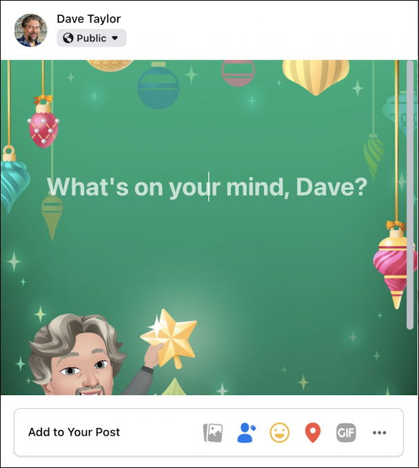 facebook status update - christmas theme avatar background wallpaper