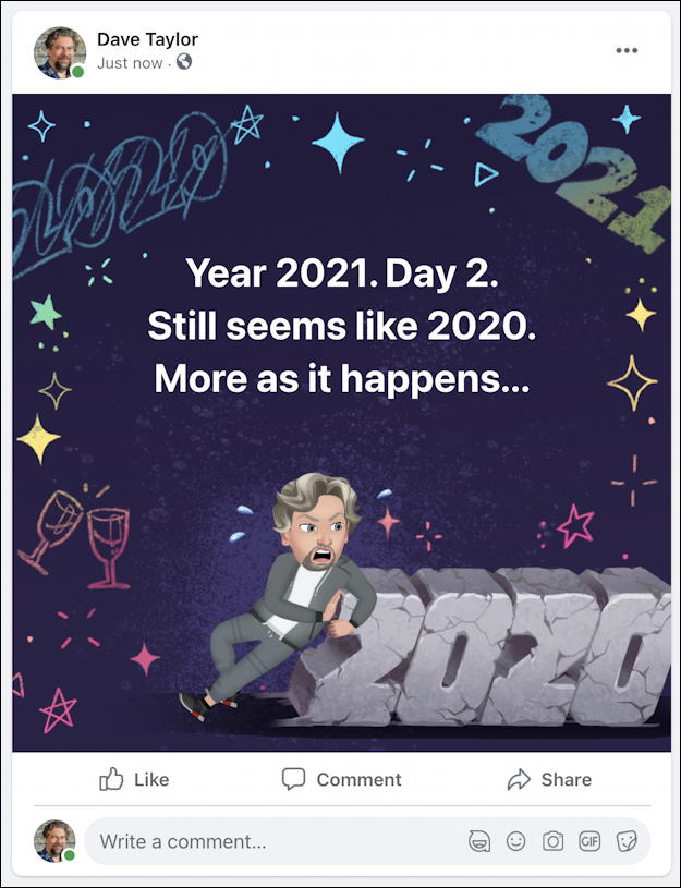 facebook post with avatar animjoi background wallpaper image graphic - 2020 new year 2021