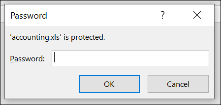 excel windows pc - prompt for password open xls