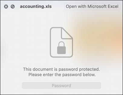 microsoft excel for mac - preview password protected