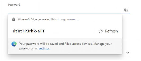 microsoft edge windows 10 win10 - strong password suggested suggestion