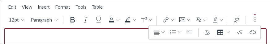 canvas lms rce editor - all buttons