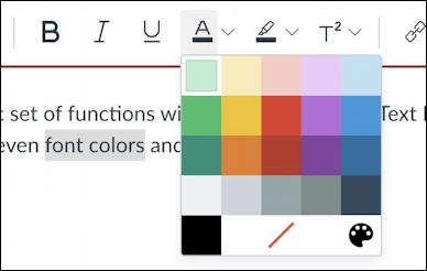 canvas lms rce editor - choose font color