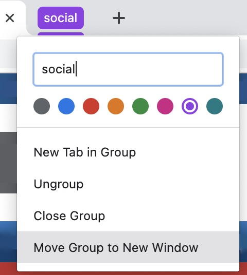 google chrome - tab groups - move tab group to own window