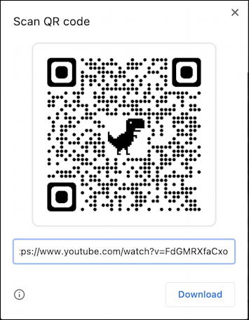 google chrome created qr code