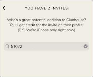 invite someone to clubhouse how to - search by number