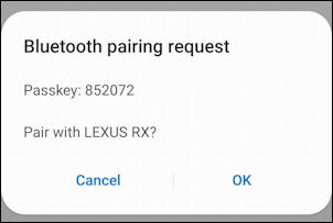 samsung galaxy android bluetooth pairing confirm pin