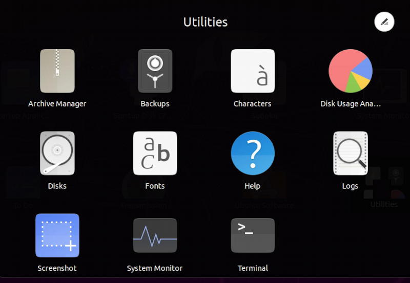 ubuntu linux - apps > utilities "terminal"