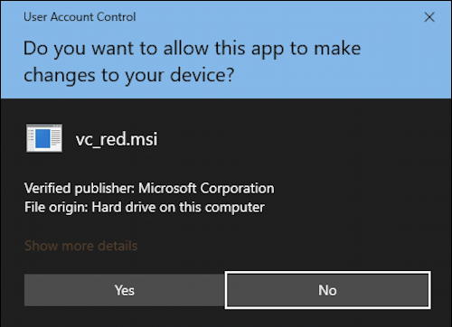 allow uninstall C++ windows 10