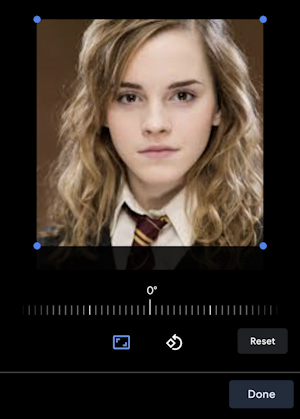 phone contact for hermione granger - android - photo cropping tool