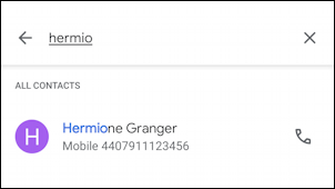 android add contact name phone email - contact for hermione granger