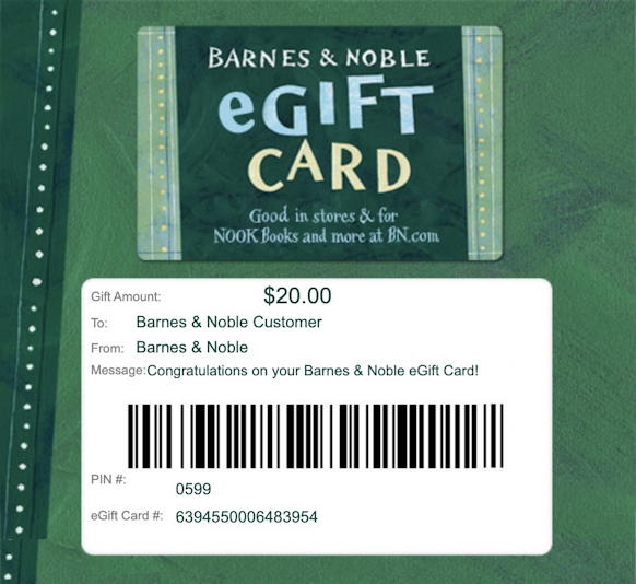 barnes and noble - egift card gift email