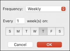 mac macos calendar - recurring event - custom repeat