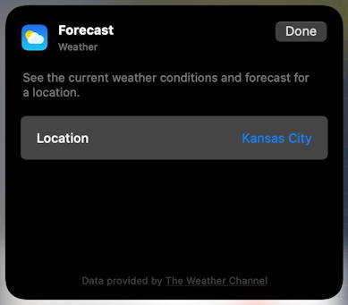 mac macos 11 - control center - weather widget - specify location