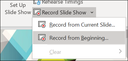 microsoft powerpoint presentation - record slide show options