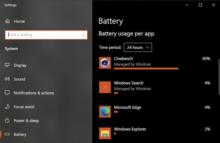 windows 10 pc - battery life - usage apps power