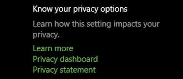 windows 10 win10 pc - settings - privacy - dashboard