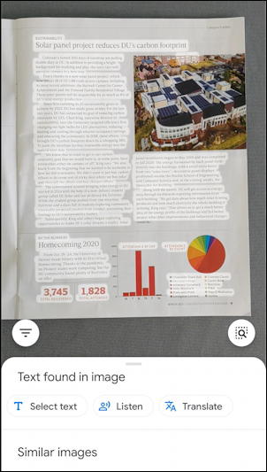 google lens android - scanned text from image camera - 