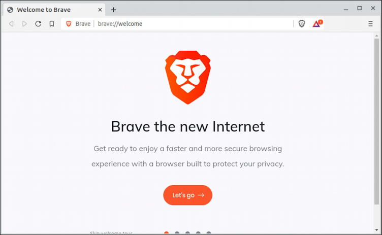 install brave web browser ubuntu linux how to - brave browser home screen