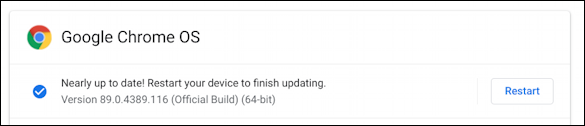 chromebook chromeos - updated restart