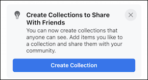 facebook save post - mobile - create new collection