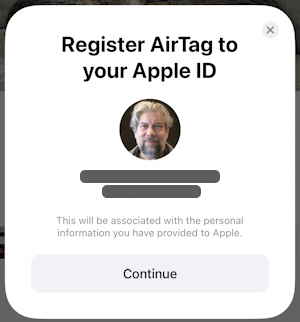 register apple airtag to your apple id icloud