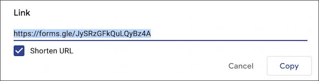 google forms docs - new form survey questionnaire - shortened url