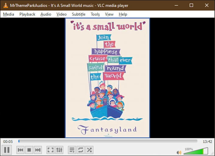 it's a small world music - playing youtube video in vlc