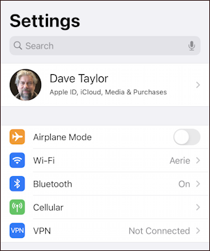 iphone 12 ios14.5 - settings with search