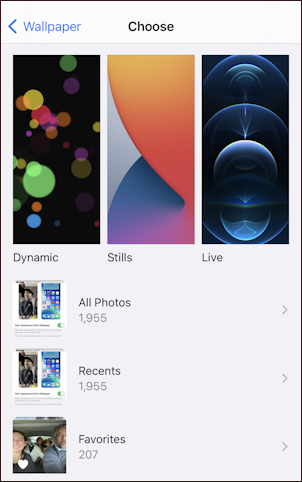 iphone 12 ios14.5 - default wallpaper options choices