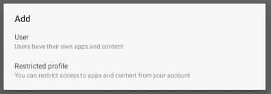 android add new user - sure you want to add new user