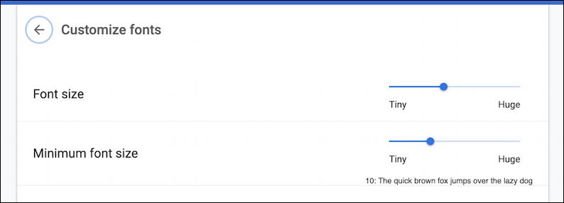 change smallest allowed font size in google chrome mac