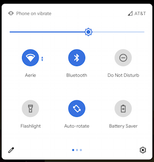 android quick settings - main icons view