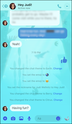 facebook messenger - ocean theme