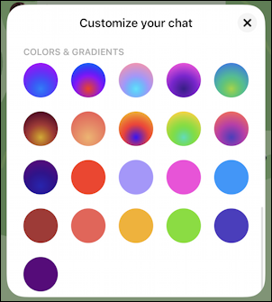 facebook messenger - color themes